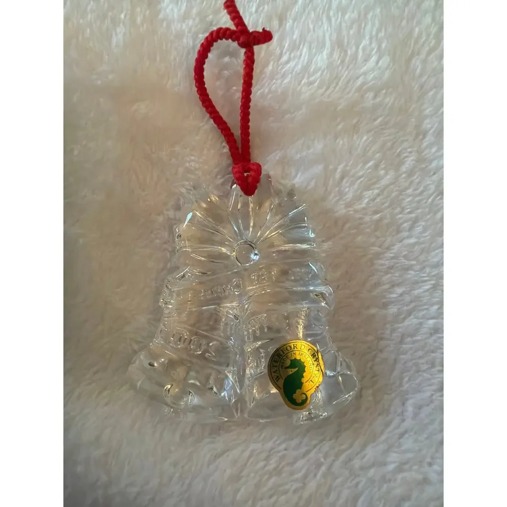 Waterford Crystal Our First Christmas Ornament 2001 Bells w/ Box Ireland MIB